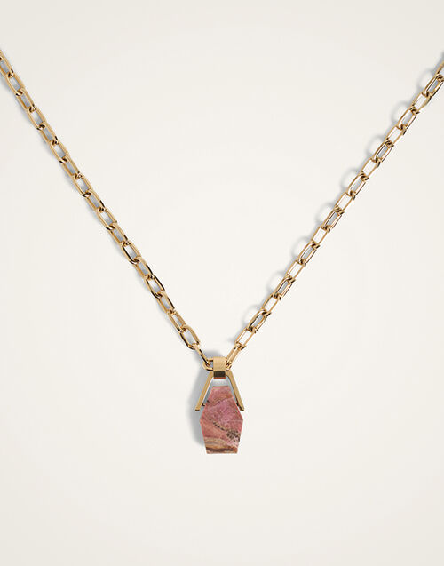 La DoubleJ Portal Necklace 24K Gold Plate & Rhodonite NEC0021BRA003RHO01YE05