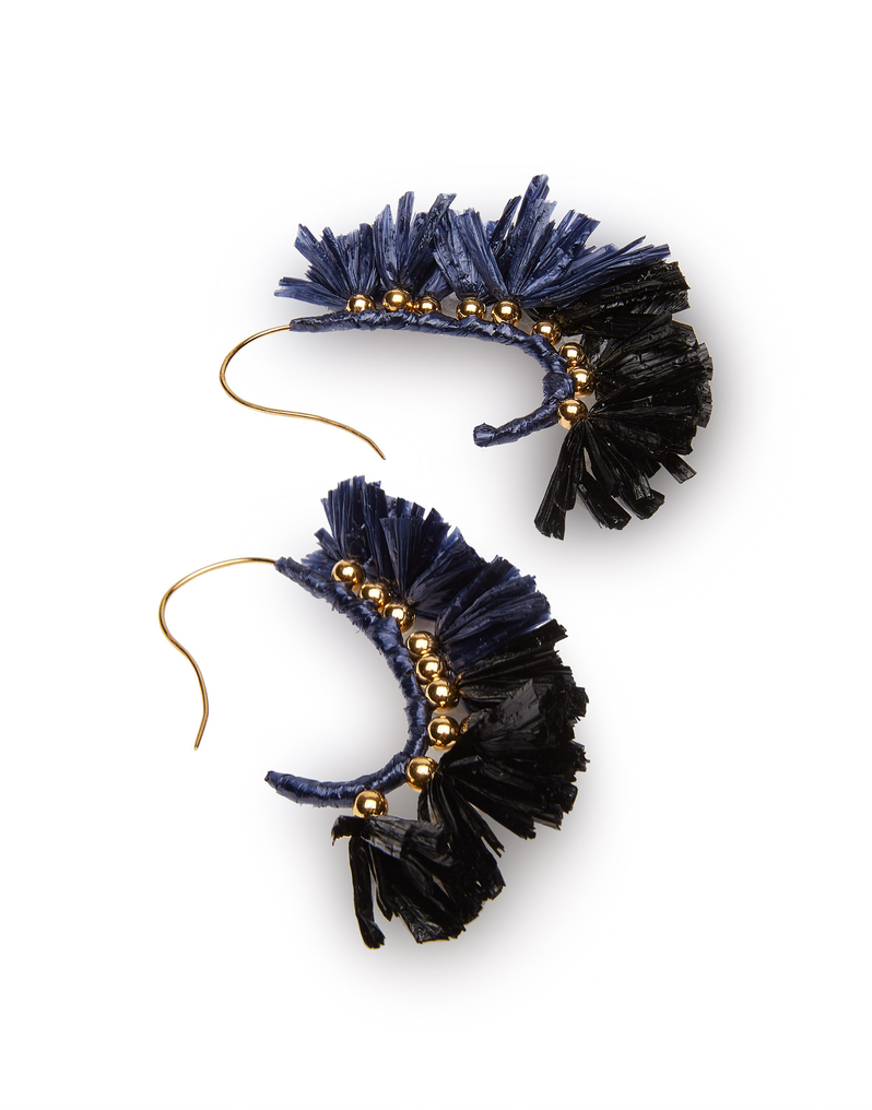 La DoubleJ Bow Earrings La DoubleJ Bow Earrings Multicolor Blu/Nero EAR0024RAF001MUL0027