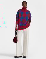 La DoubleJ Argyle Sweater La DoubleJ Argyle Sweater Red & Blue PUL0091KNI064VA183RE01