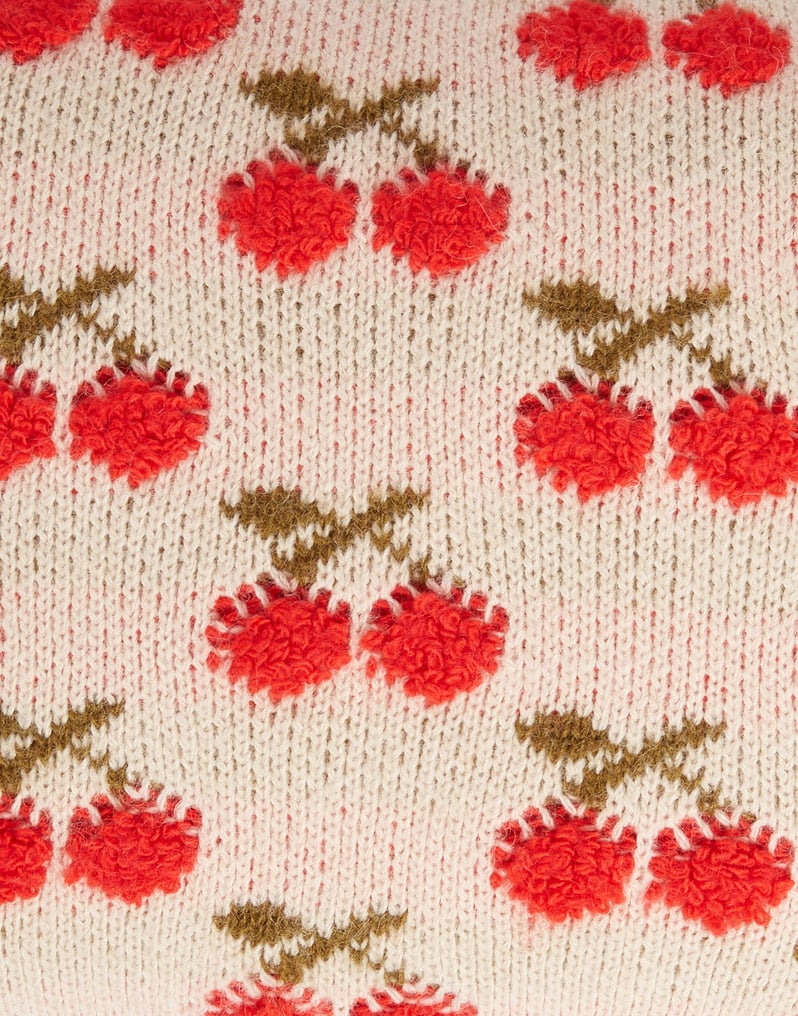 La DoubleJ Cherry Knitted Cushion La DoubleJ Cherry Knitted Cushion Off White CUS0017KNI092VA200WH05