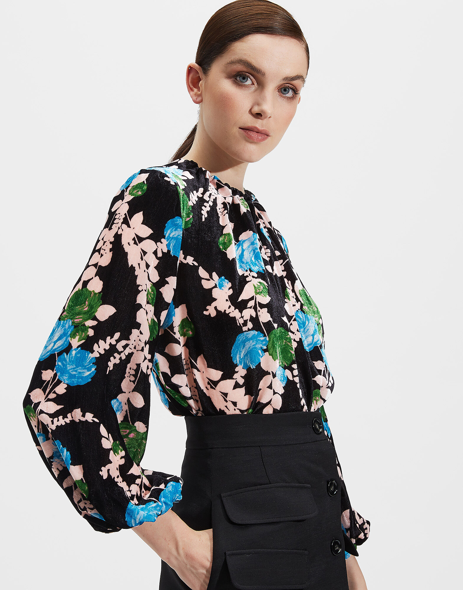 LaDoubleJ Charming Top Winter Rose Nero TOP0021VEL004WTR0003