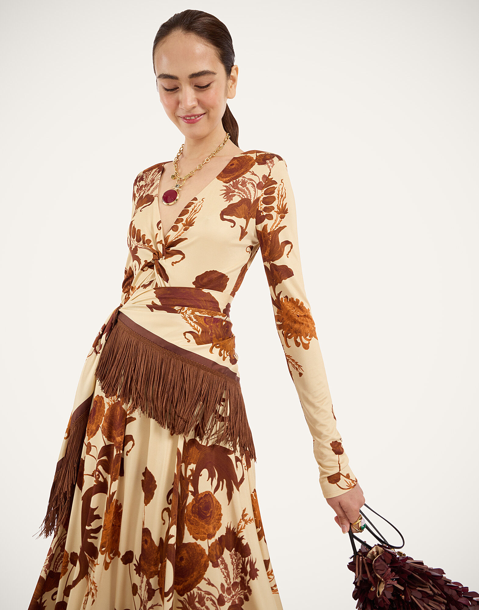 La DoubleJ Foxy Dress Coven Buttercream DRE1120JER082COV01WH09