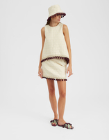 La DoubleJ Baia Mini Skirt Embroidered Creamy SKI0117JCQ076CRA01WH03