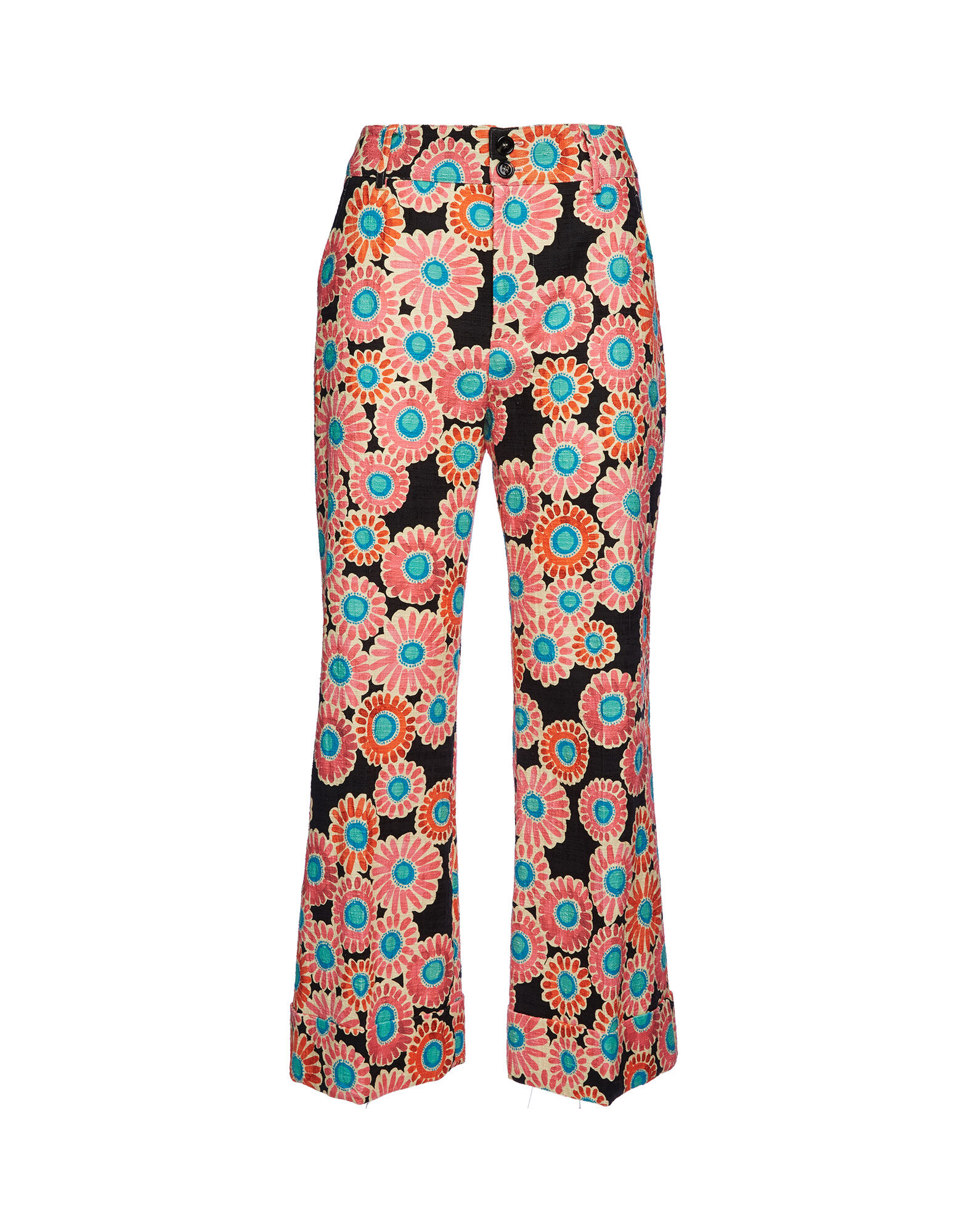 La DoubleJ Hendrix Pants Crazy Daisy Black TRO0014COT005DAY0002
