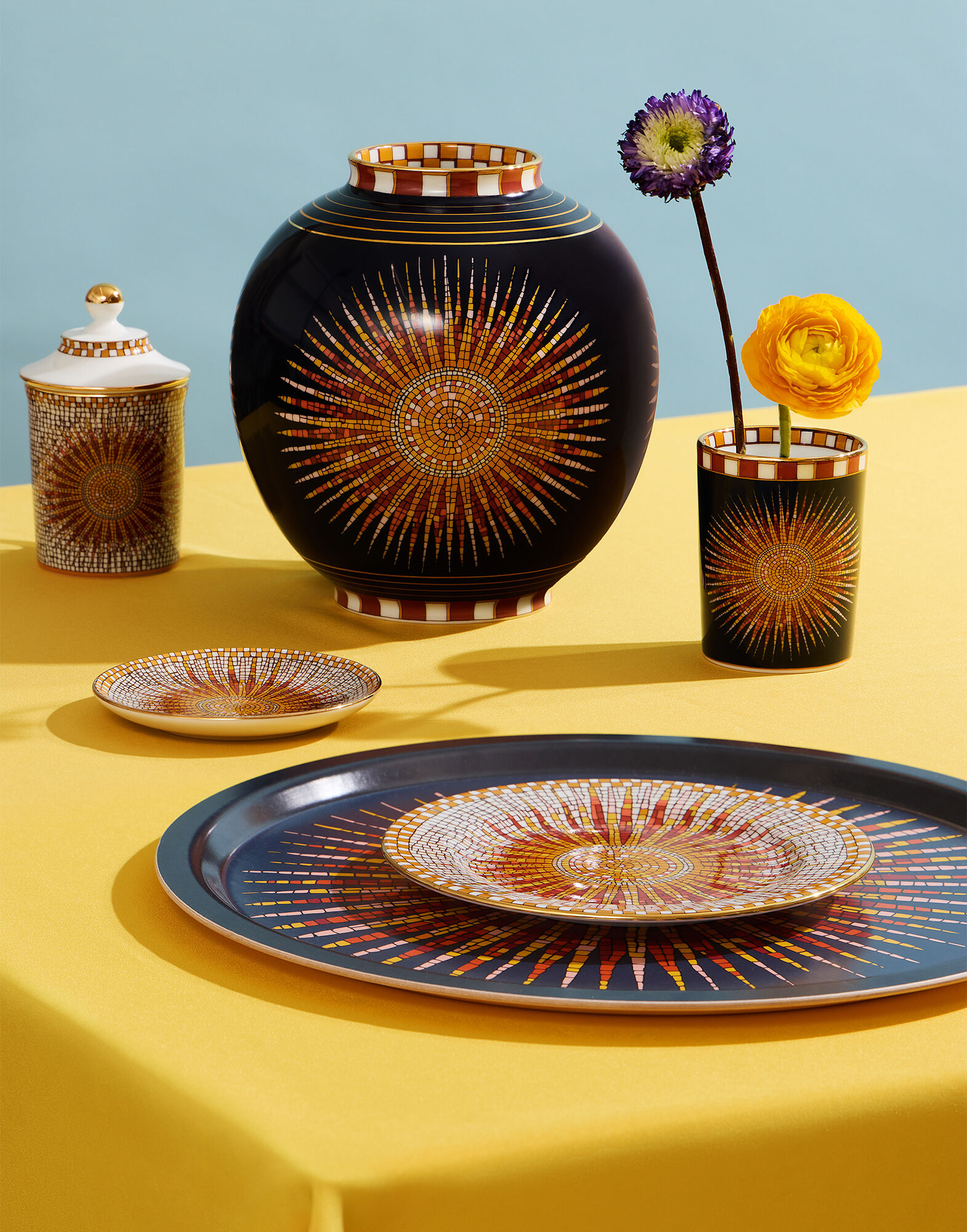 Bubble Vase in Sunrays Midnight - Homeware | La DoubleJ Bubble Vase in Sunrays Midnight - Homeware | La DoubleJ