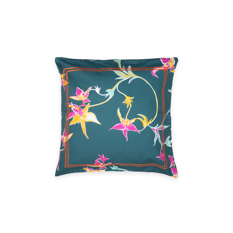 La DoubleJ Cushion Cover La DoubleJ Cushion Cover Orchidee Petrolio CUS0001COT011ORC0005