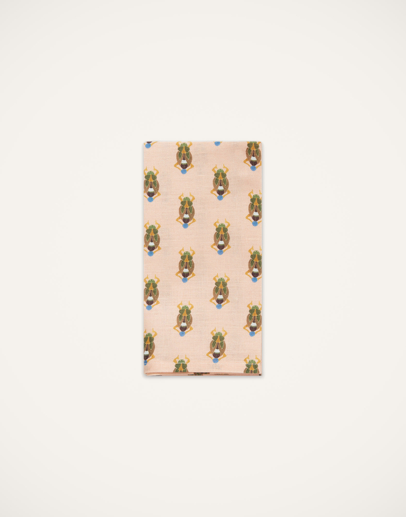 La DoubleJ Large Napkins Set Of 2 La DoubleJ Large Napkins Set Of 2 Pink Scarab NAP0006LIN001SCR0002