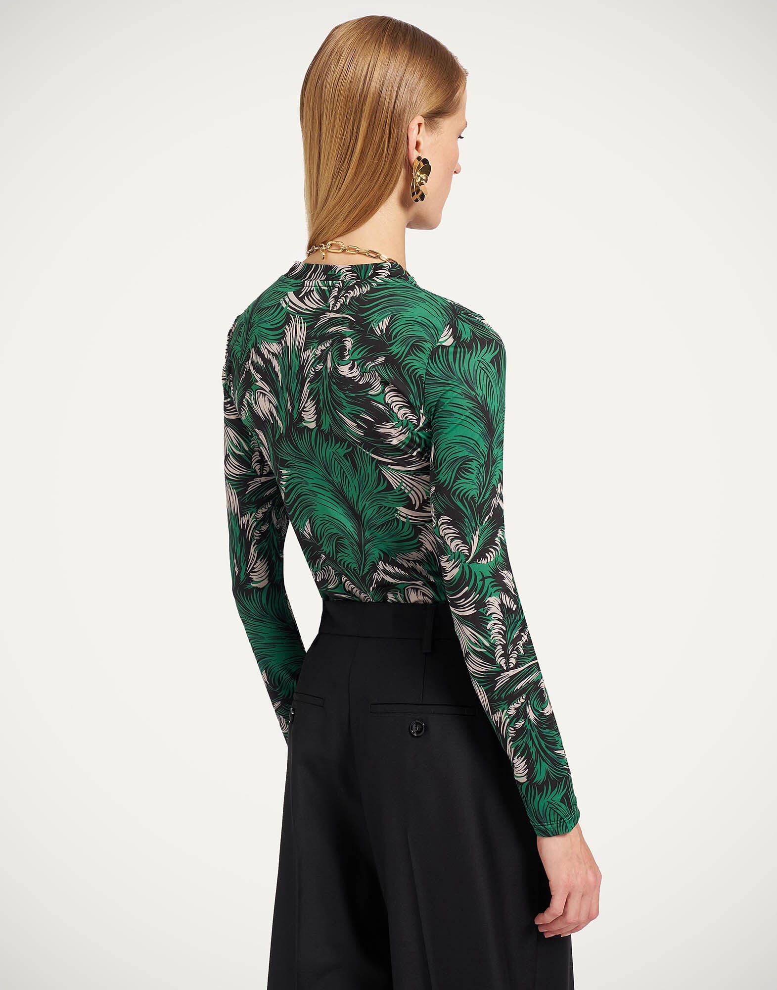 La DoubleJ Crew Top Quill Green TOP0024JER086QLL01GR02