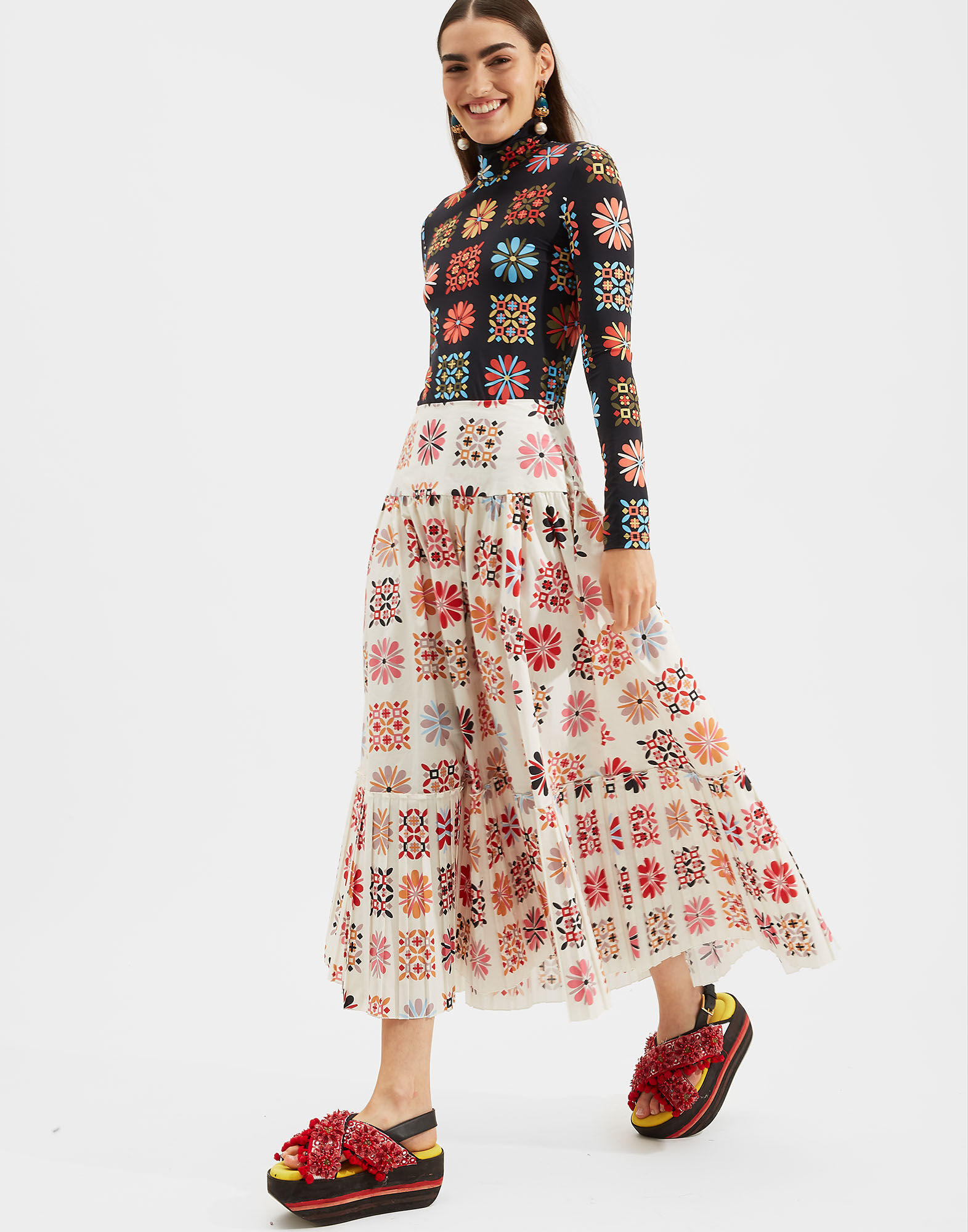 LaDoubleJ Balletto Skirt Vetrata Bianco SKI0050COT001VET0002