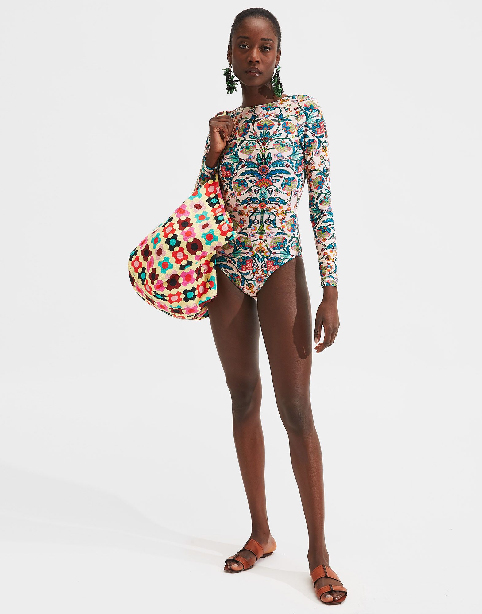 LaDoubleJ Surf Suit Tree Of Life Bianco SWI0001LYC001TFL0003