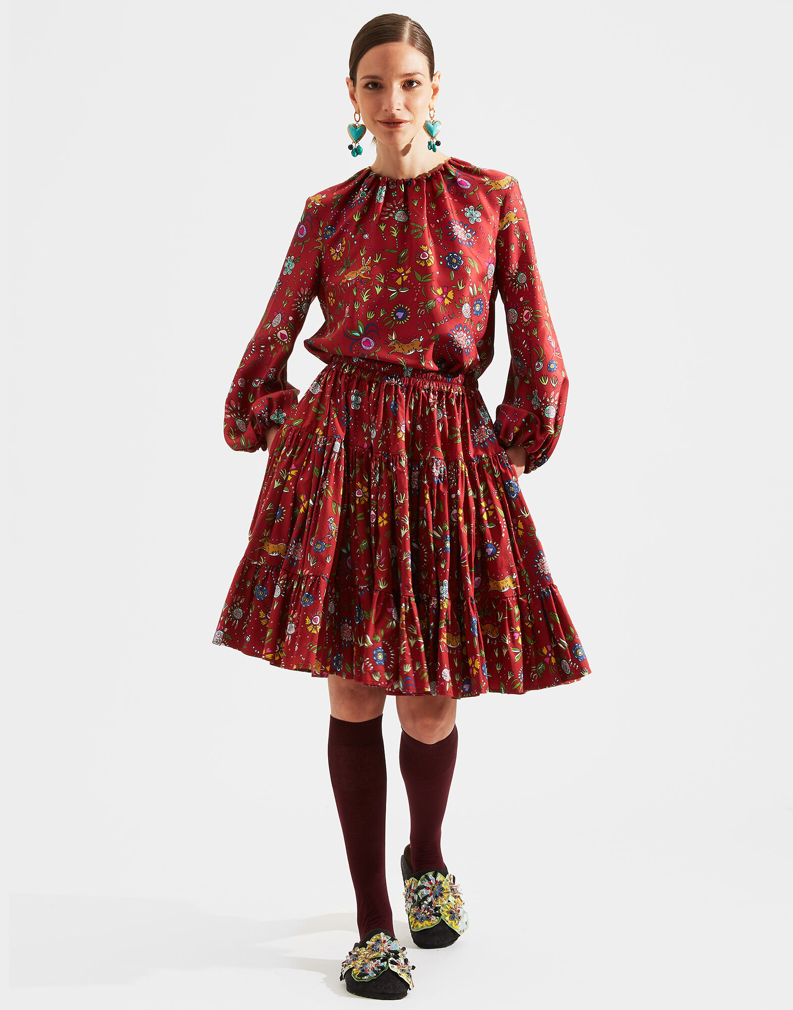 LaDoubleJ Love Skirt Babe Bordeaux SKI0038COT001BAB0004