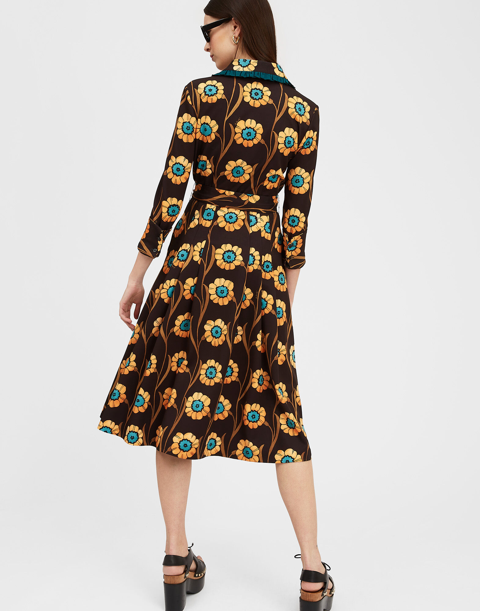 Black and yellow shirt dress cheap
