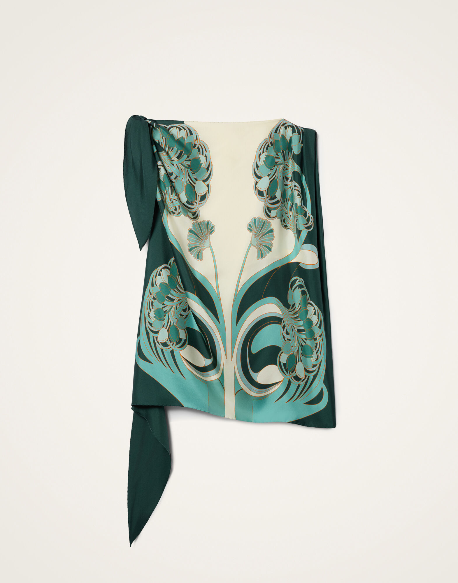 La DoubleJ Full-On Foulard Blooming Tulip Plac&eacute;e Mint SCA0096SIL029BTU01GR11