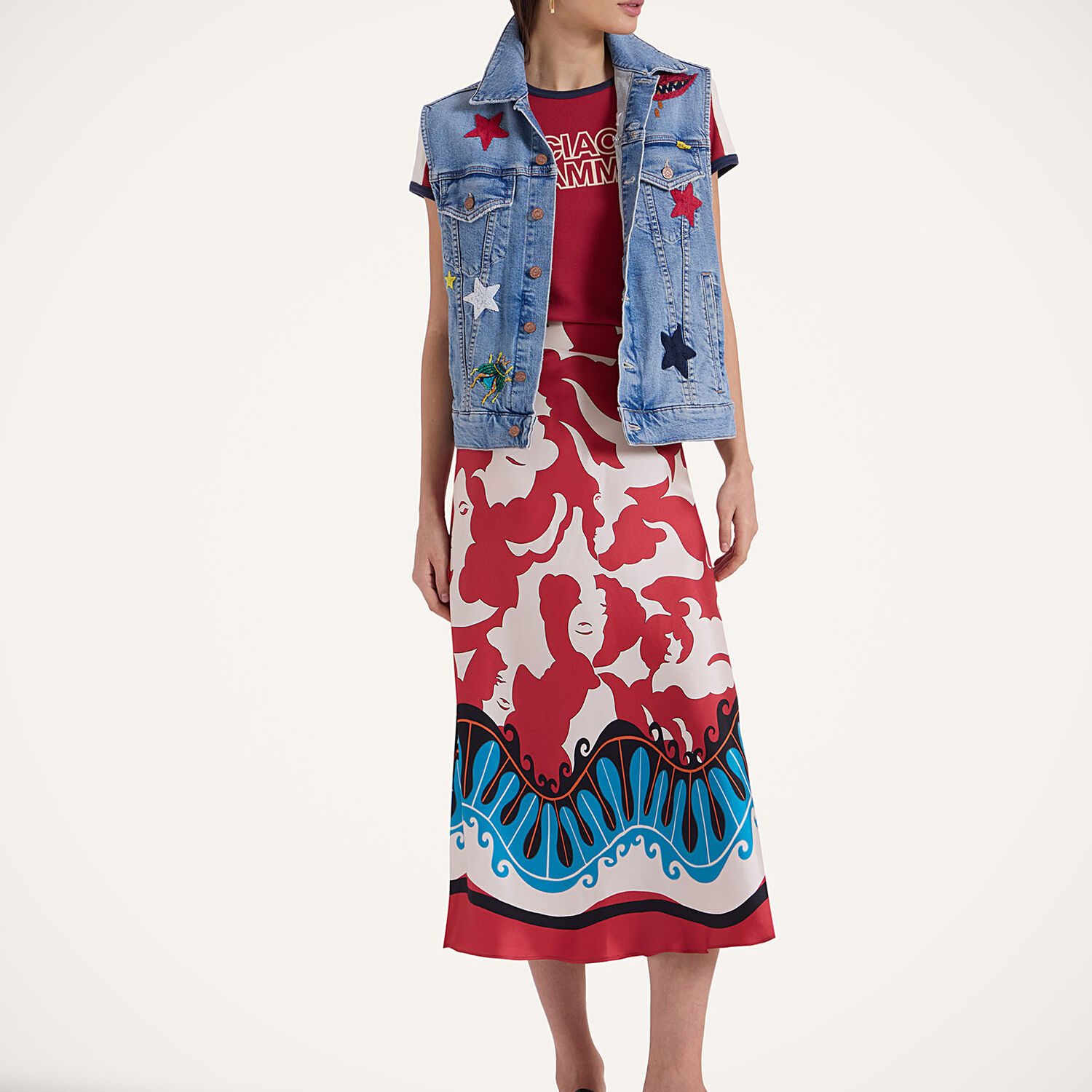 La Doublej X Lungomare Skirt Mamma Placee In Mamma Placée Red