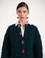 La DoubleJ Portrait Cardigan La DoubleJ Portrait Cardigan Solid Green PUL0211KNI120VA271GR02