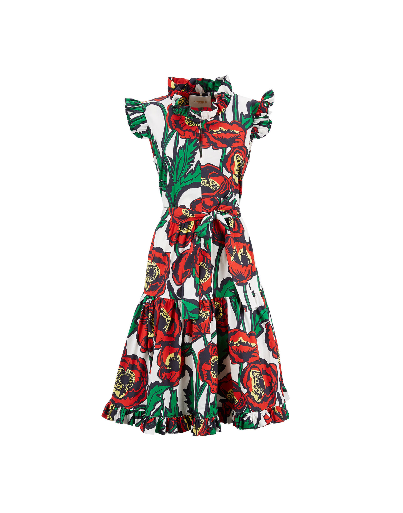 LaDoubleJ Short And Sassy Dress Big Blooms Bianco DRE0003COT001PFI0003