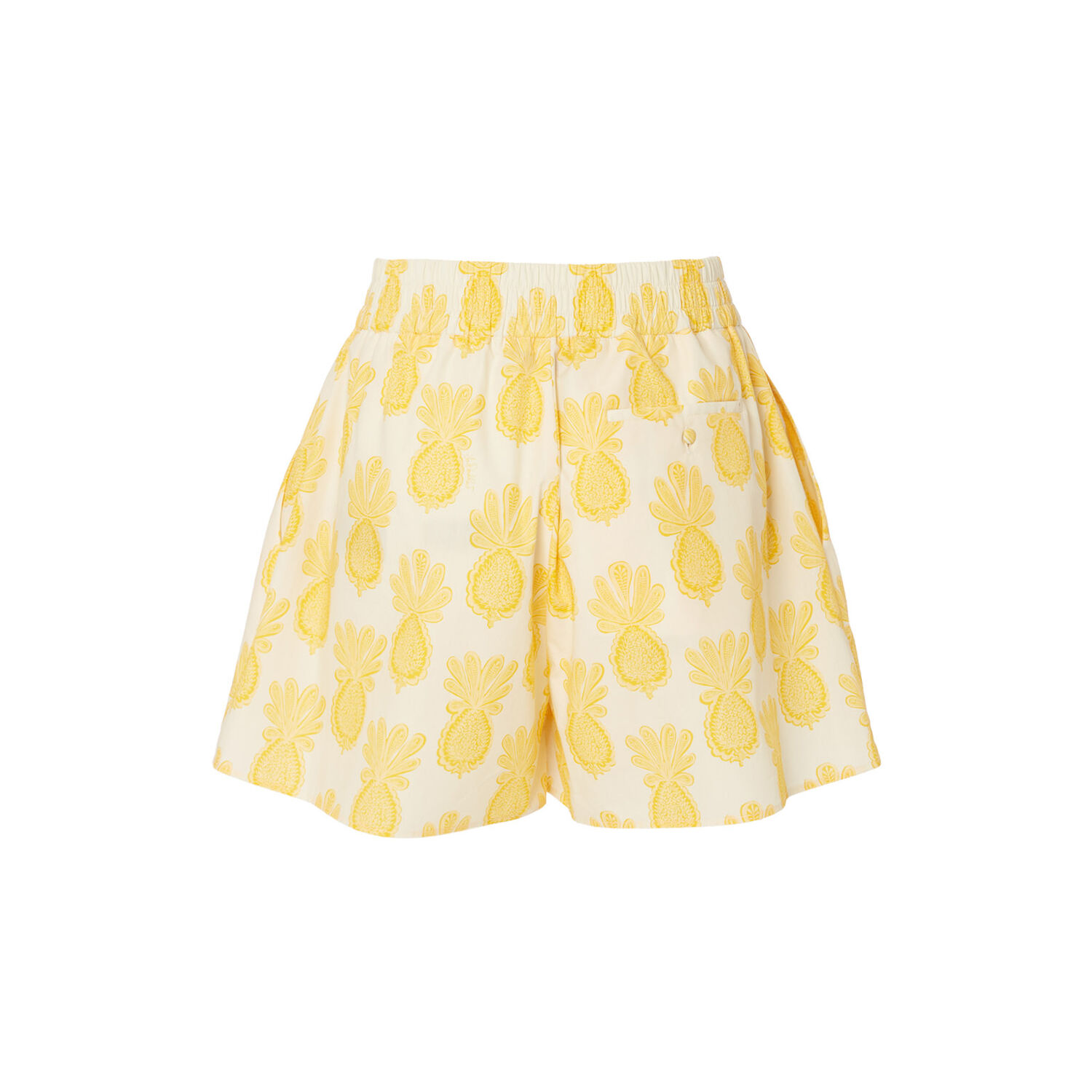 Shop La Doublej Pull-up Shorts In Pineapple Sunflower White