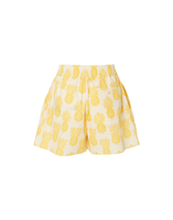 La DoubleJ Pull-Up Shorts Pineapple Sunflower White TRO0059COT039PNP20WH01