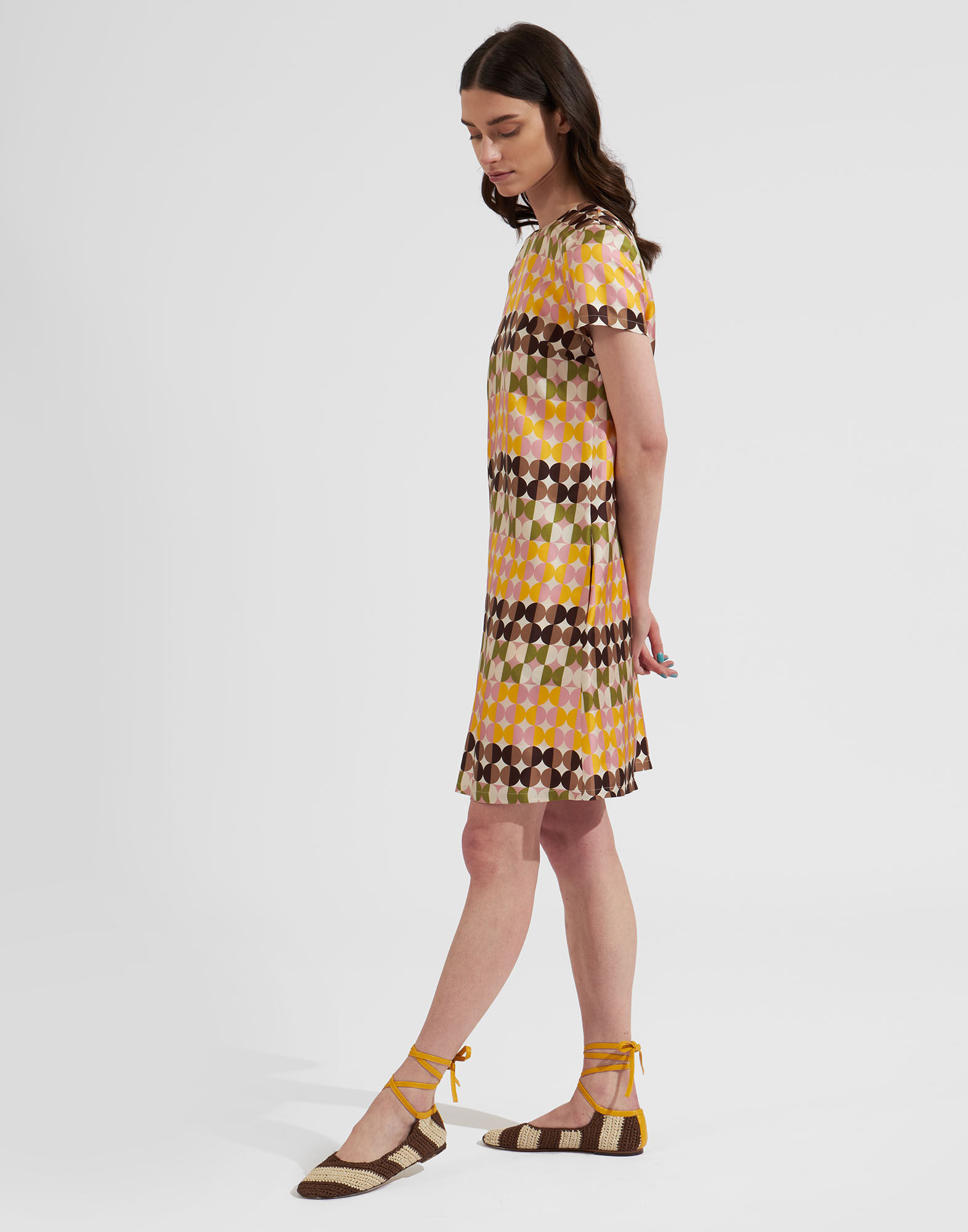 La DoubleJ Mini Swing Dress Mezzaluna Chocolate DRE0159SIL001MEZ01BR07