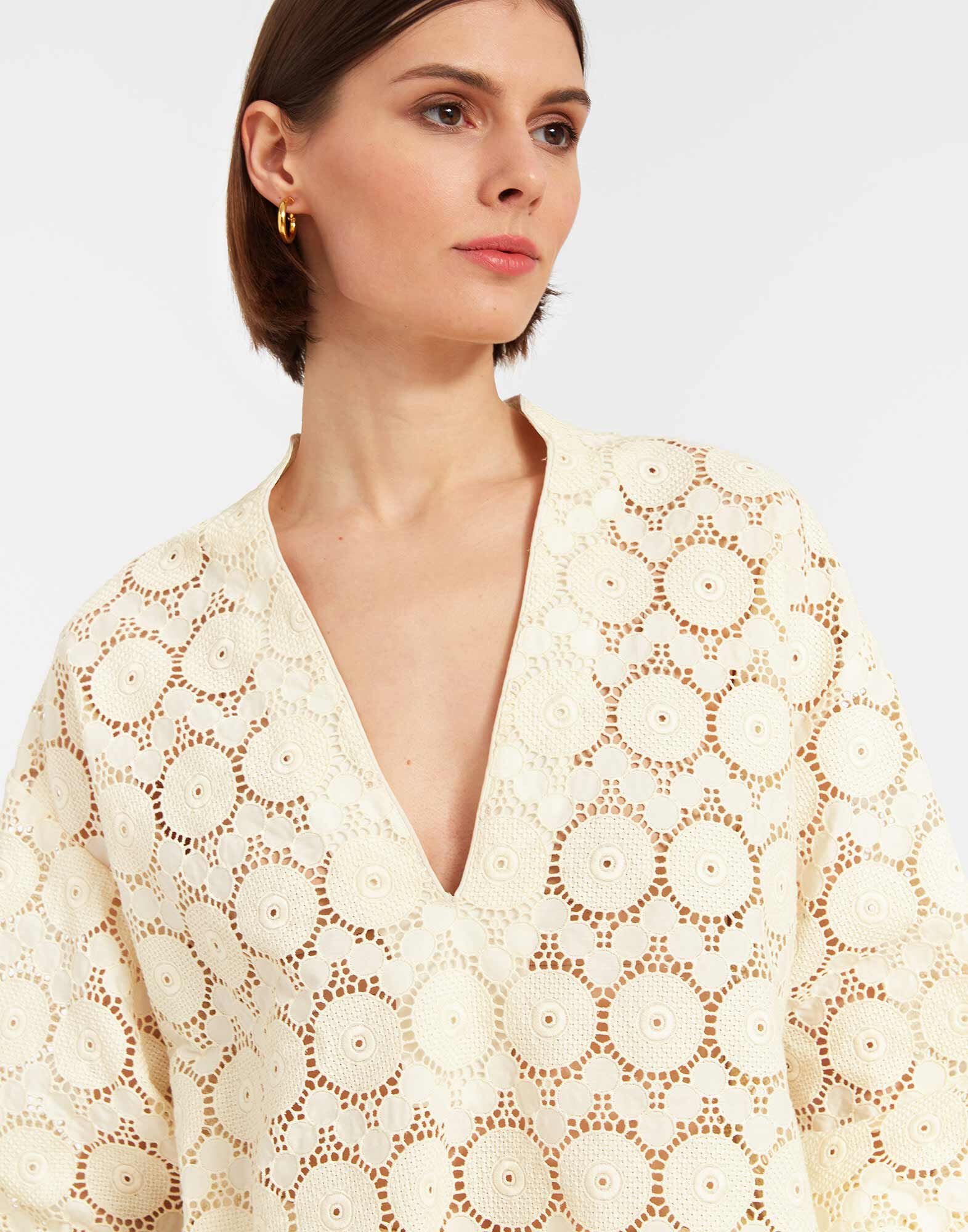 Jackie Shirt in Evil Eye Ivory for Women | La DoubleJ