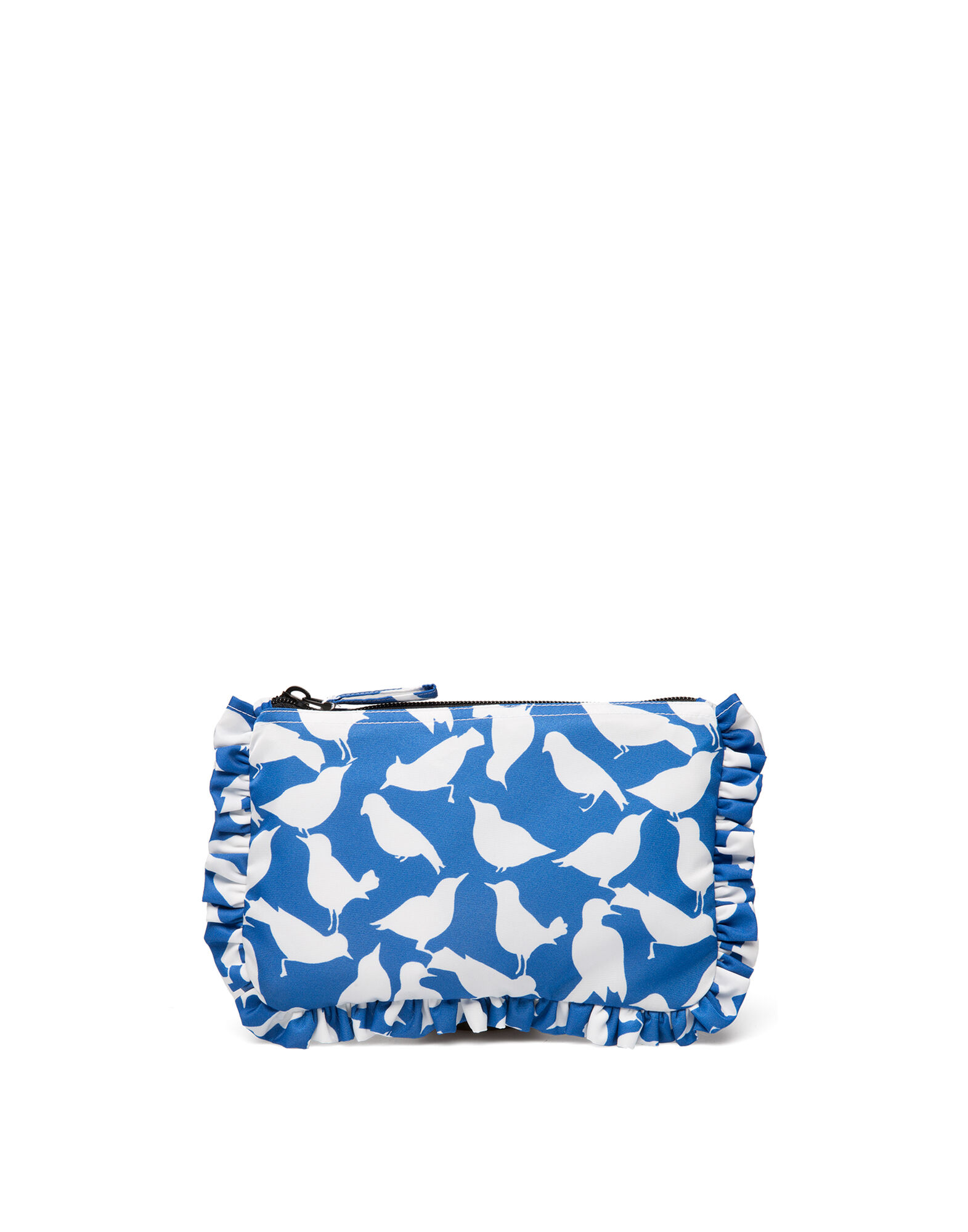 LaDoubleJ Ruffle Clutch Uccellini Blu BAG0001NYL001UCC0003