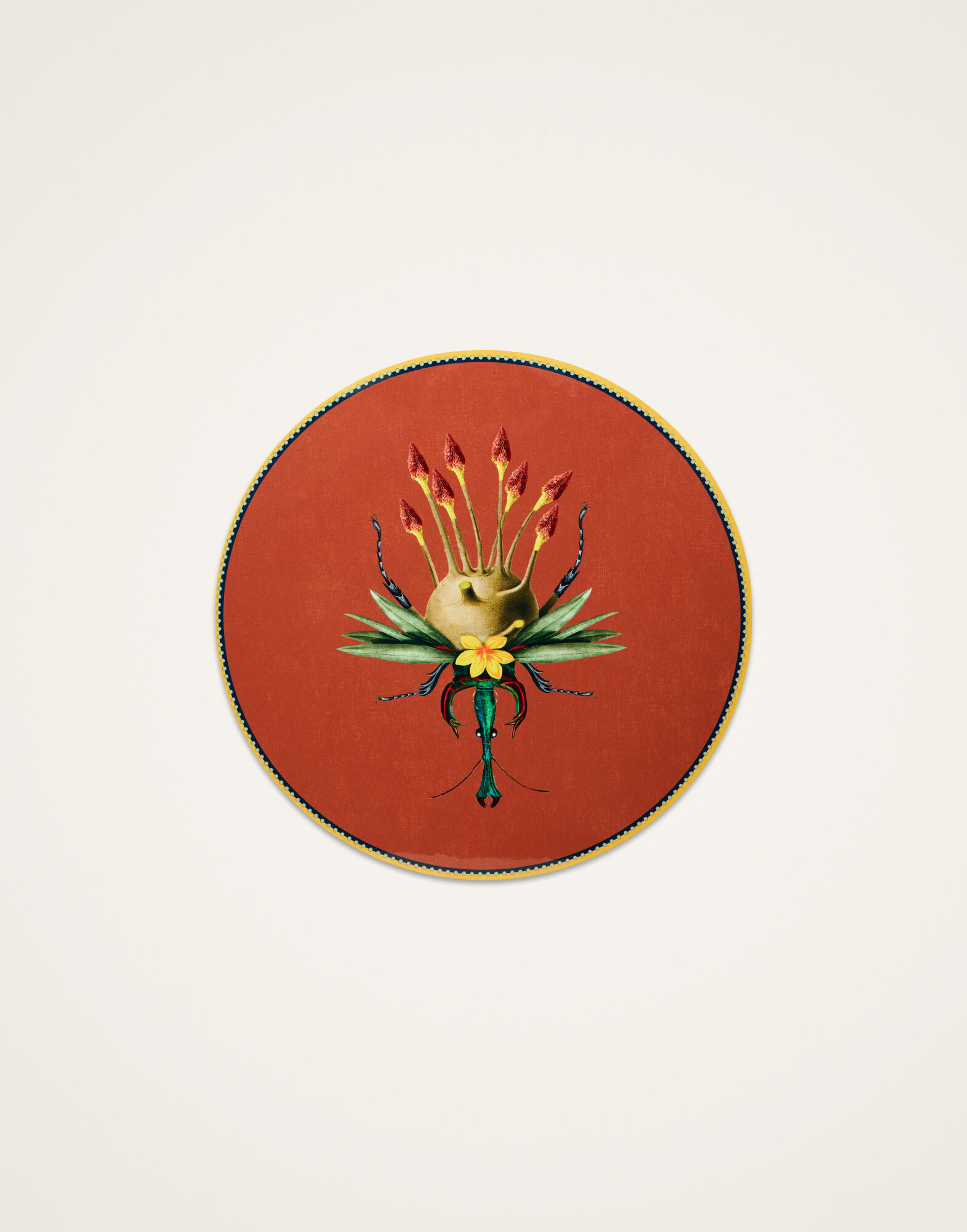 La DoubleJ Disk Placemat Leafbug Brick PMT0016CRK001LEB01RE06