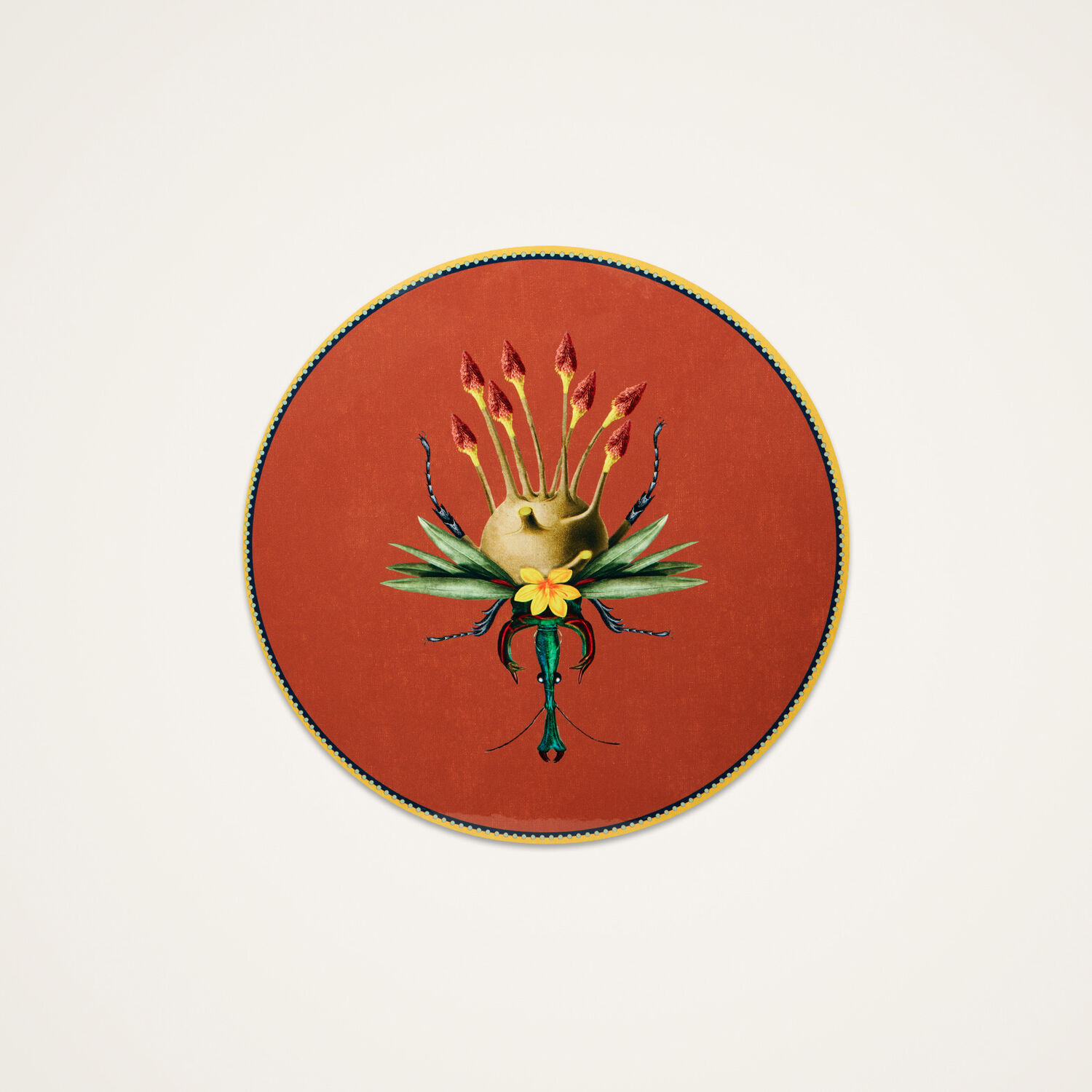 La Doublej Disk Placemat In Orange