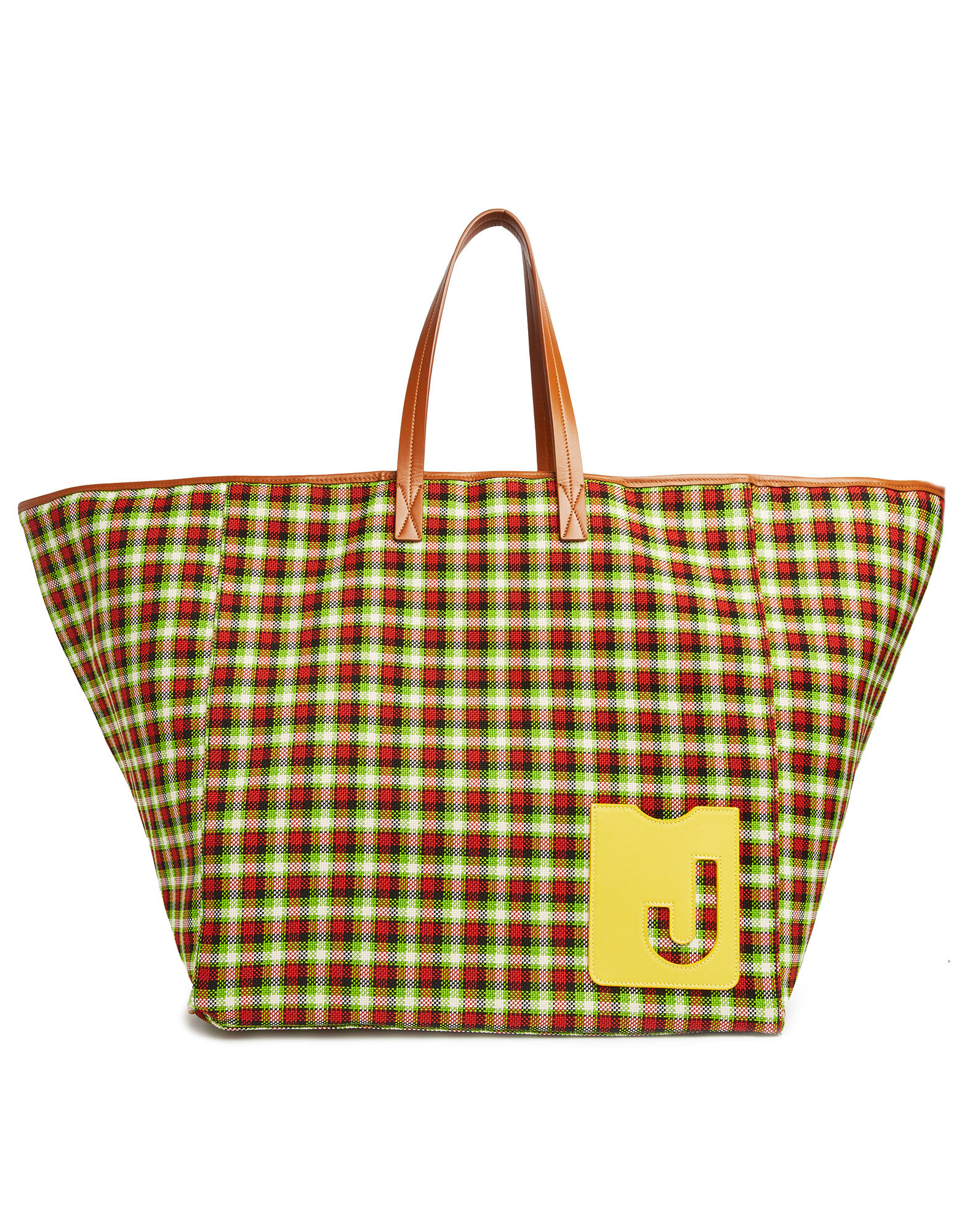 LaDoubleJ Big Mama Tote Bag Check Verde/Nero BAG0003PLC002CHE0007