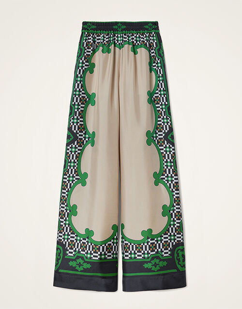 La DoubleJ Palazzo Pants Mariposa Placée Green TRO0026SIL006MAR07GR02