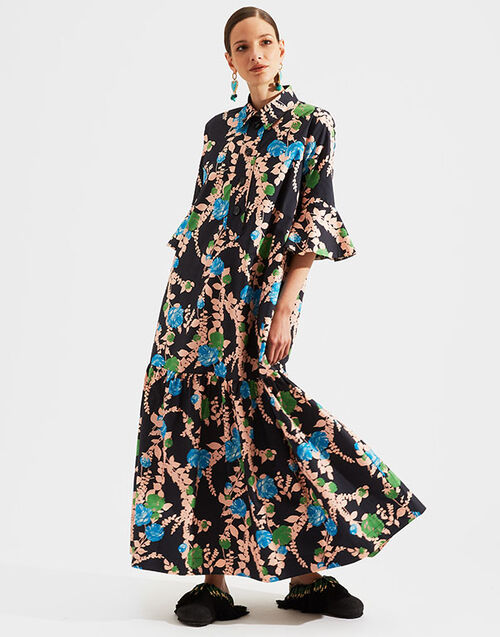 LaDoubleJ Artemis Dress Winter Rose Nero DRE0176COT001WTR0003