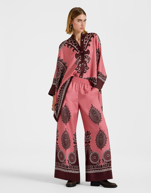 La DoubleJ Palazzo Pants Oltrarno Plac&eacute;e Pink TRO0026SIL006OLT03PI01