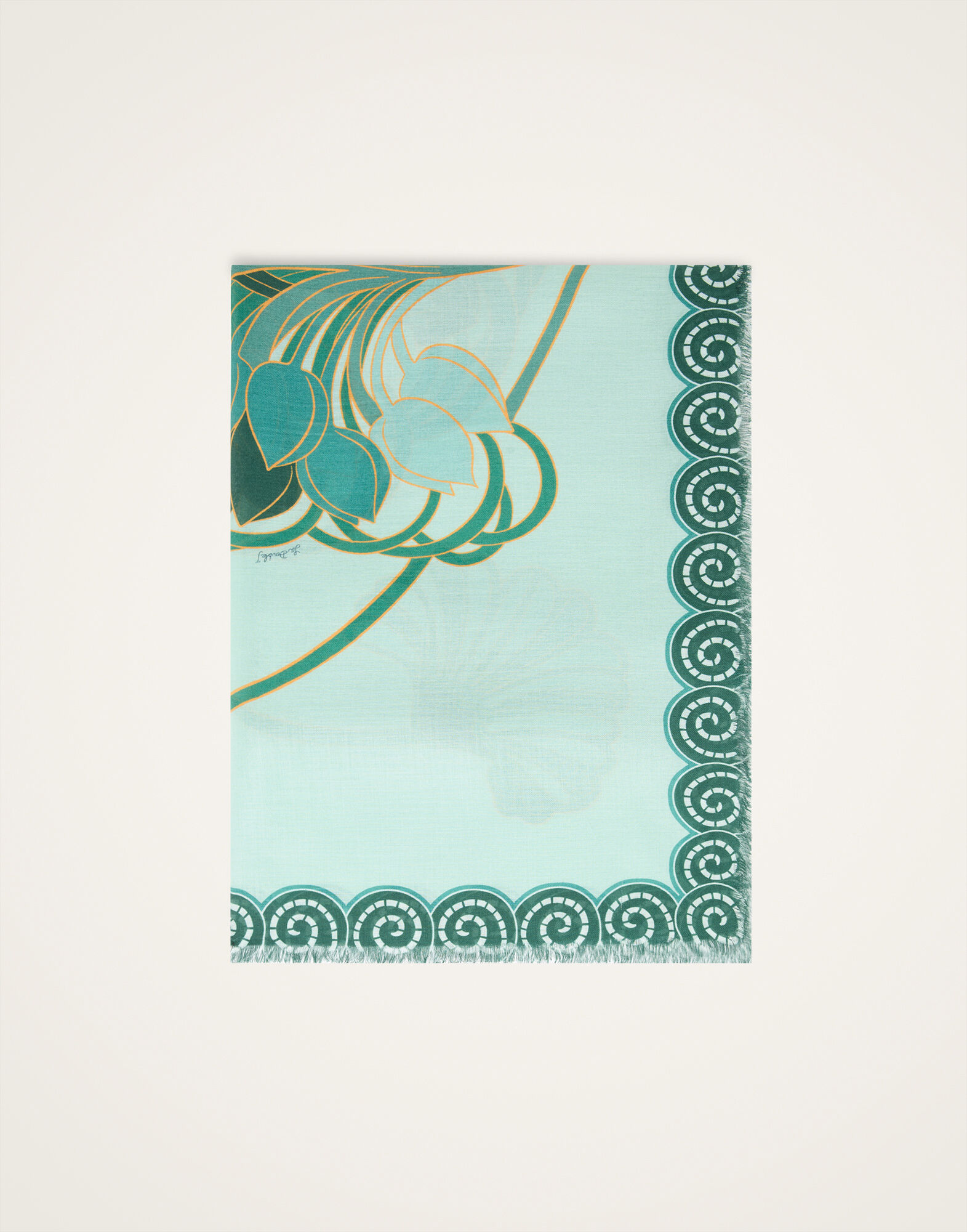 La DoubleJ Scarf (70X180) Blooming Tulip Plac&eacute;e Mint SCA0097MOS001BTU01GR11