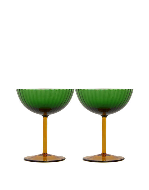 La DoubleJ Champagne Coupe Set of 2 La DoubleJ Champagne Coupe Set of 2 Verde GLA0012MUR001GRE0008