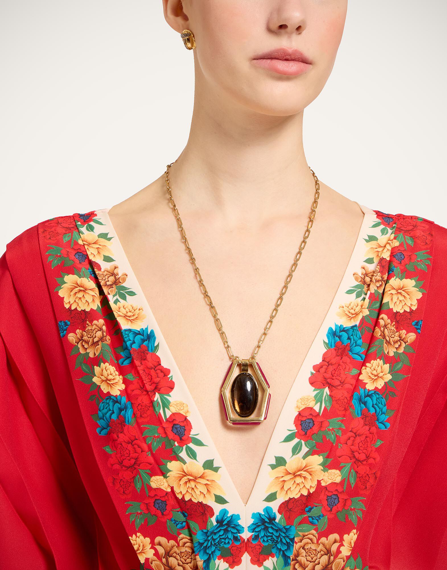 La DoubleJ Accordion Dress Princess Peony Plac&eacute;e Red DRE0991CHF007PPE02RE01