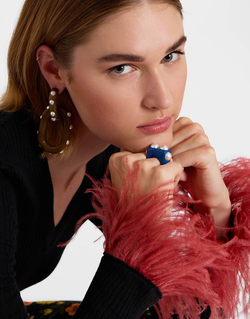 La DoubleJ Nefertiti Ring La DoubleJ Nefertiti Ring Solid Royal Blue RIN0007POL007SOLIDBU09