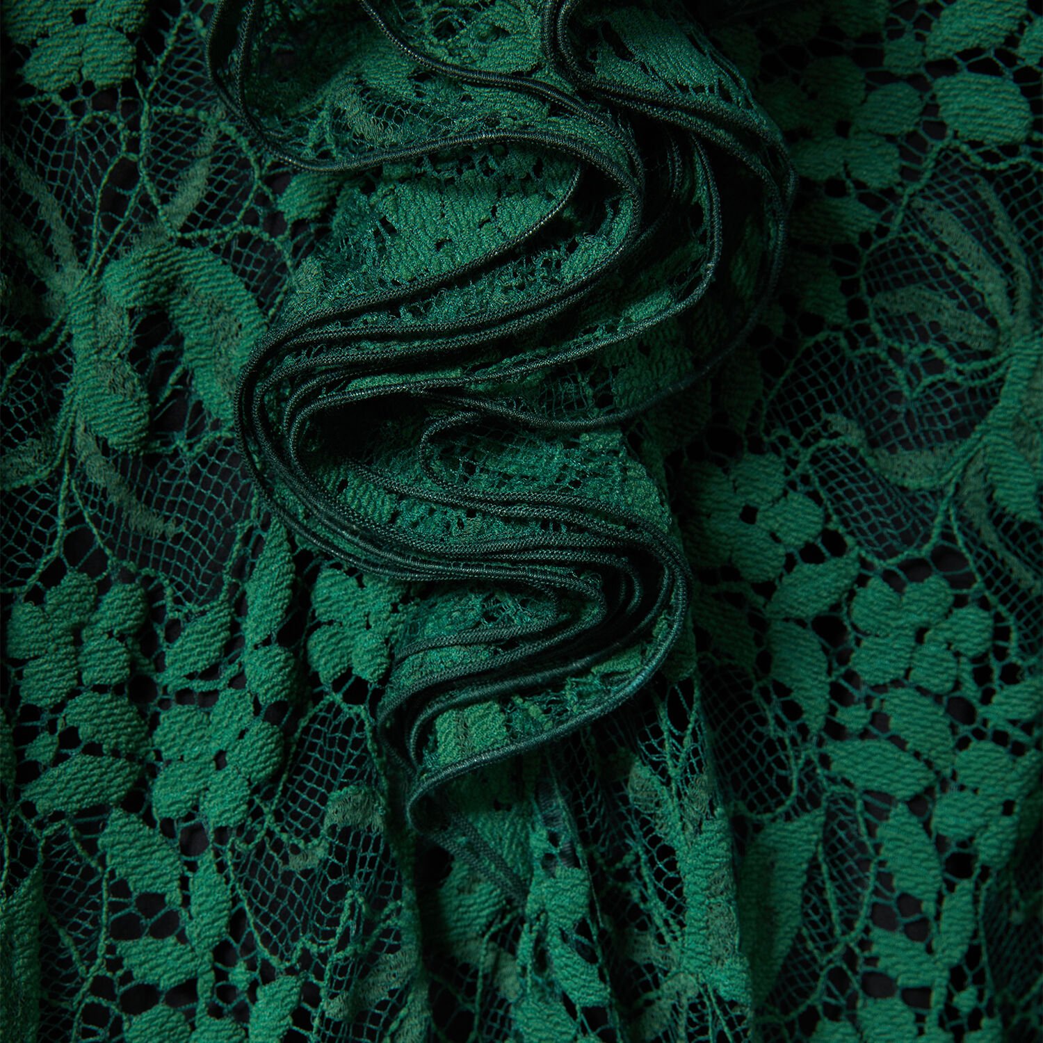 La Doublej Lace-embellishment Midi Dress In Green