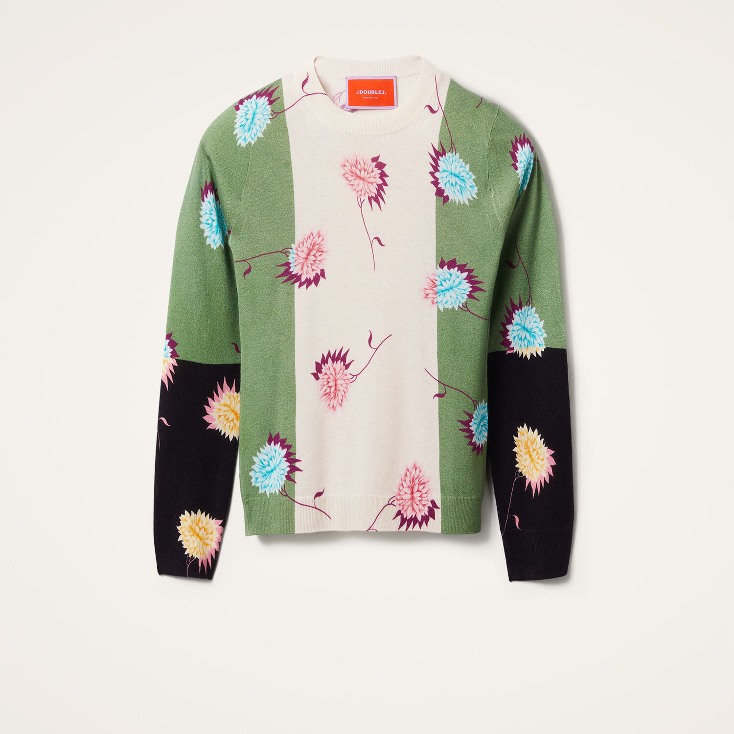 La Doublej Silky Crew Neck In Derby Placée Multicolor