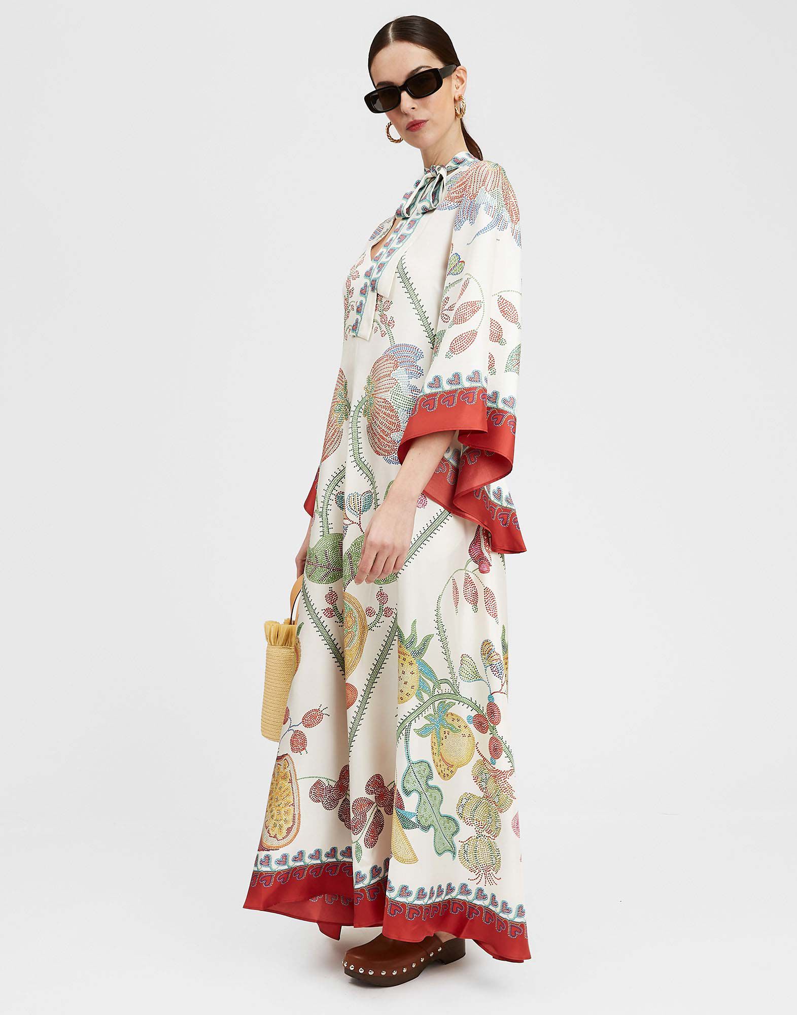 La DoubleJ Magnifico Dress Grenadilla Plac&eacute;e Off White DRE0232SIL006GRN01WH05