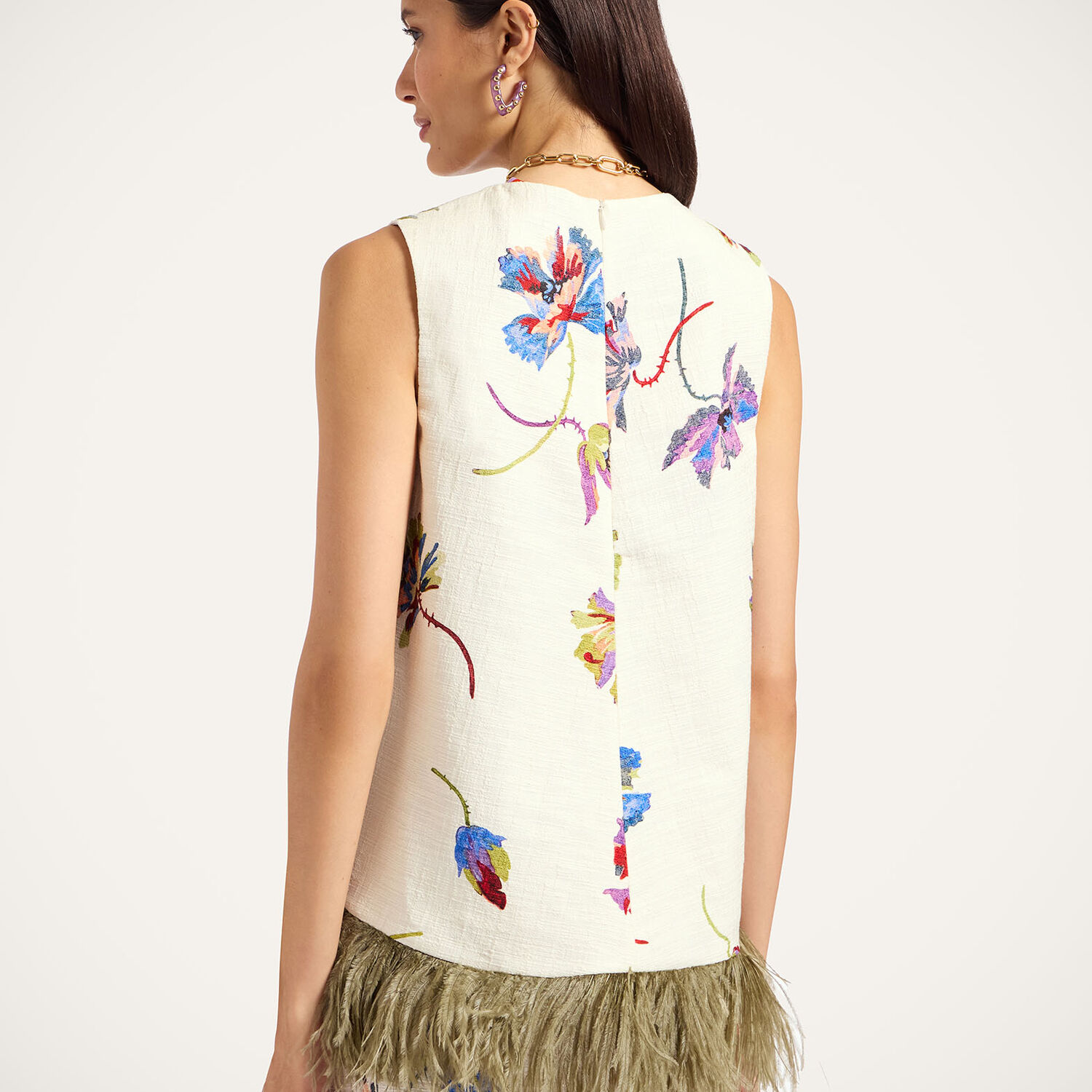 La Doublej La Scala Top In White