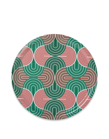 La DoubleJ Round Printed Tray Slinky Verde TRA0002WOD001SLI0005
