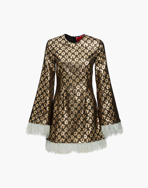 La DoubleJ Twiggy Dress (With Feathers) Leopard Chine' DRE0425JAC041LEC0001