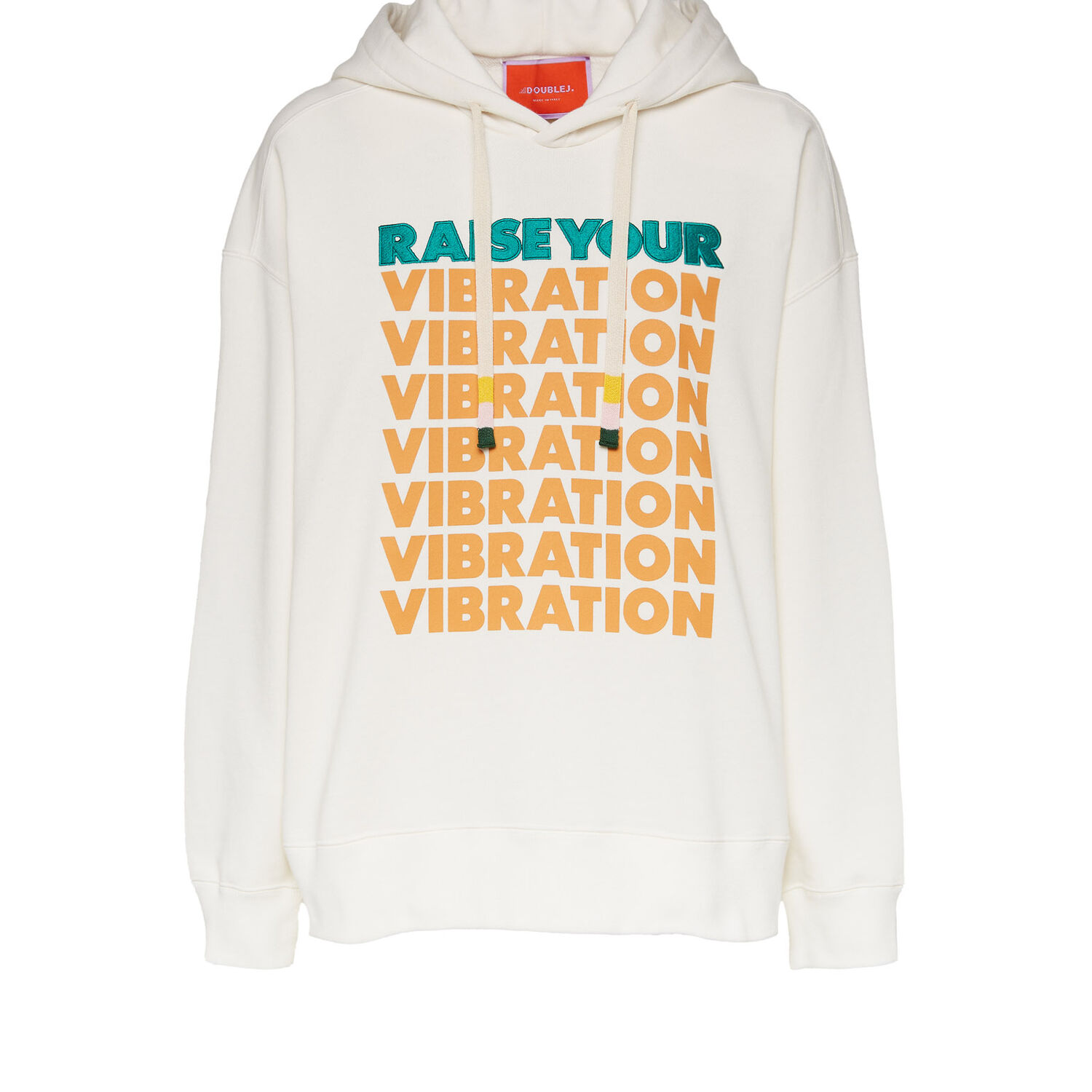 La Doublej Discman Hoodie In Raise_your_vibration_off_white