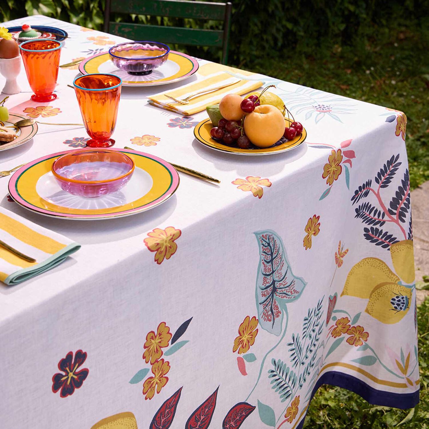  La Doublej Tablecloths Women - Large Tablecloth (180x350) Botanical (pla) One Size 100% Linen 
