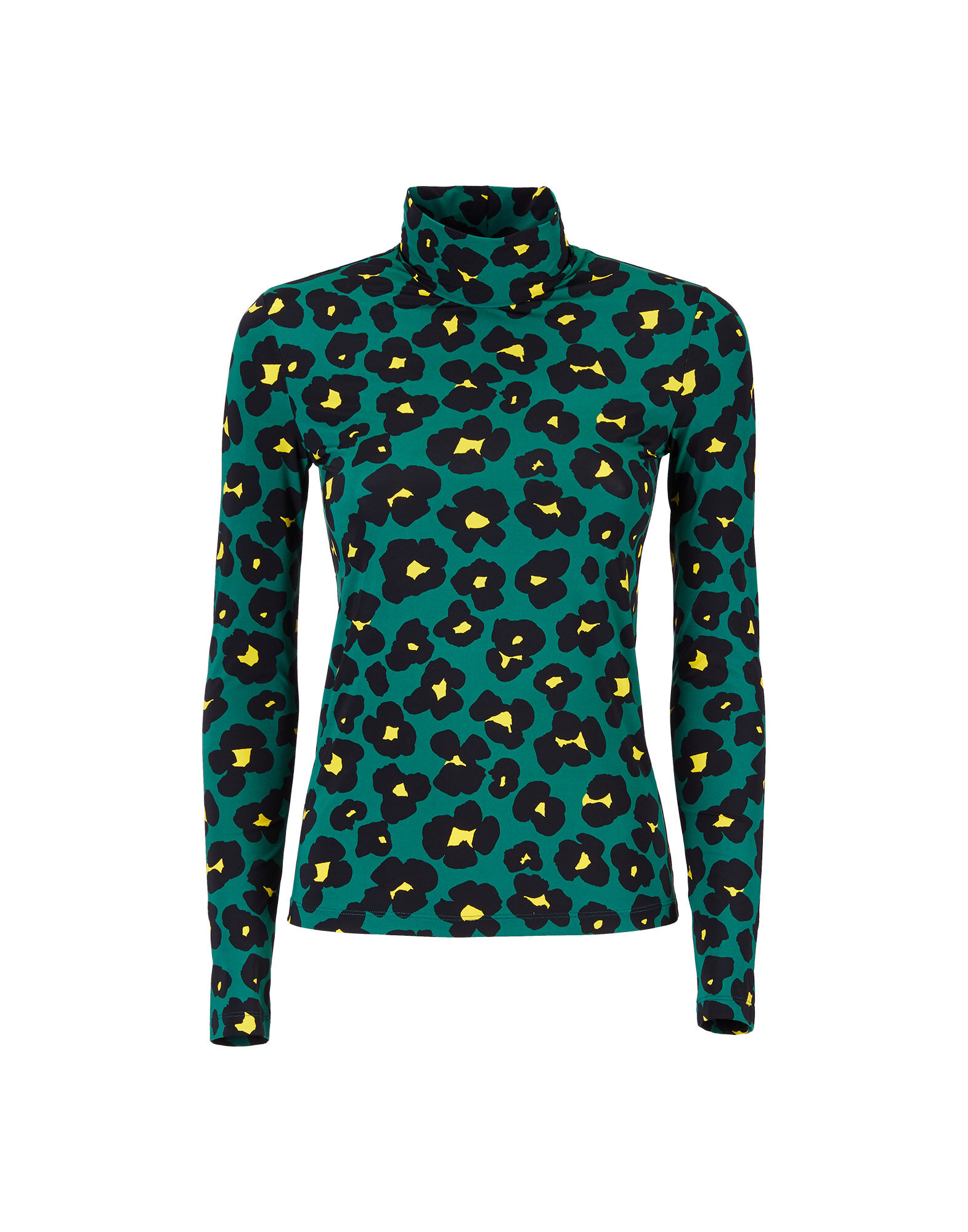 LaDoubleJ Turtleneck Flower Leopard Verde SHI0030JER005FLL0002