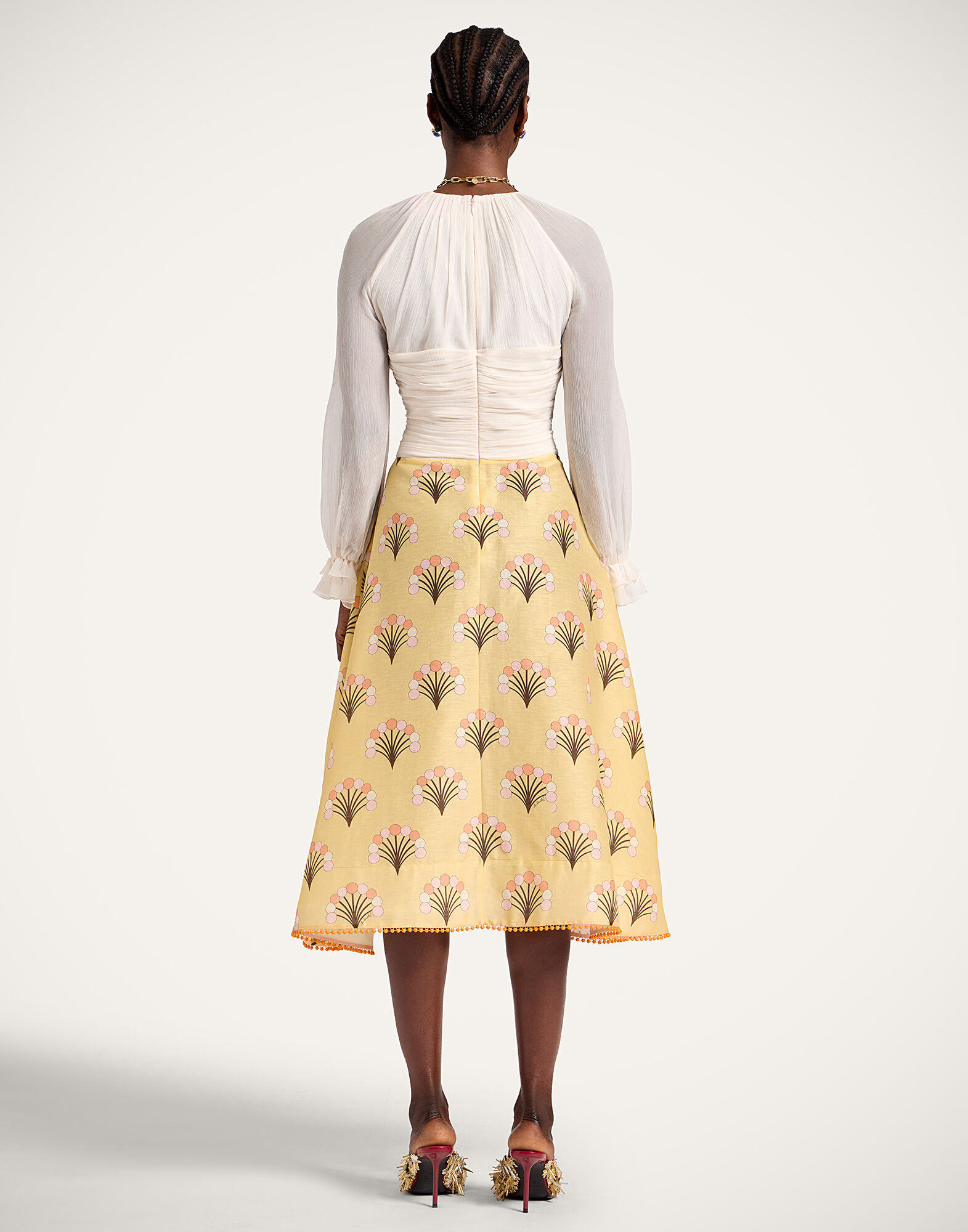 La DoubleJ En Pointe Dress Florette Yellow DRE1023LIN011FLO05YE02