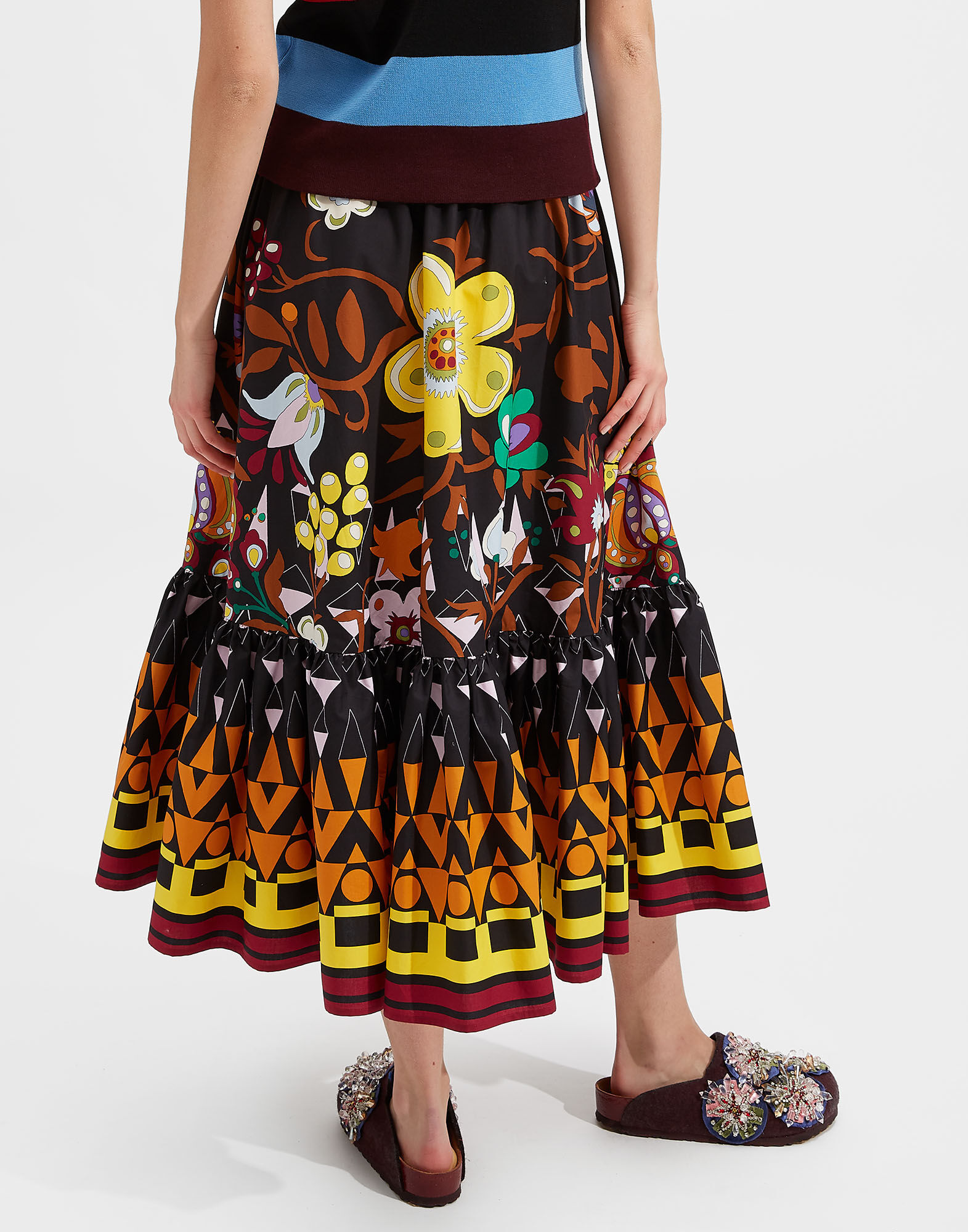 LaDoubleJ Sunset Skirt Selva Nero SKI0056COT015SLV0001