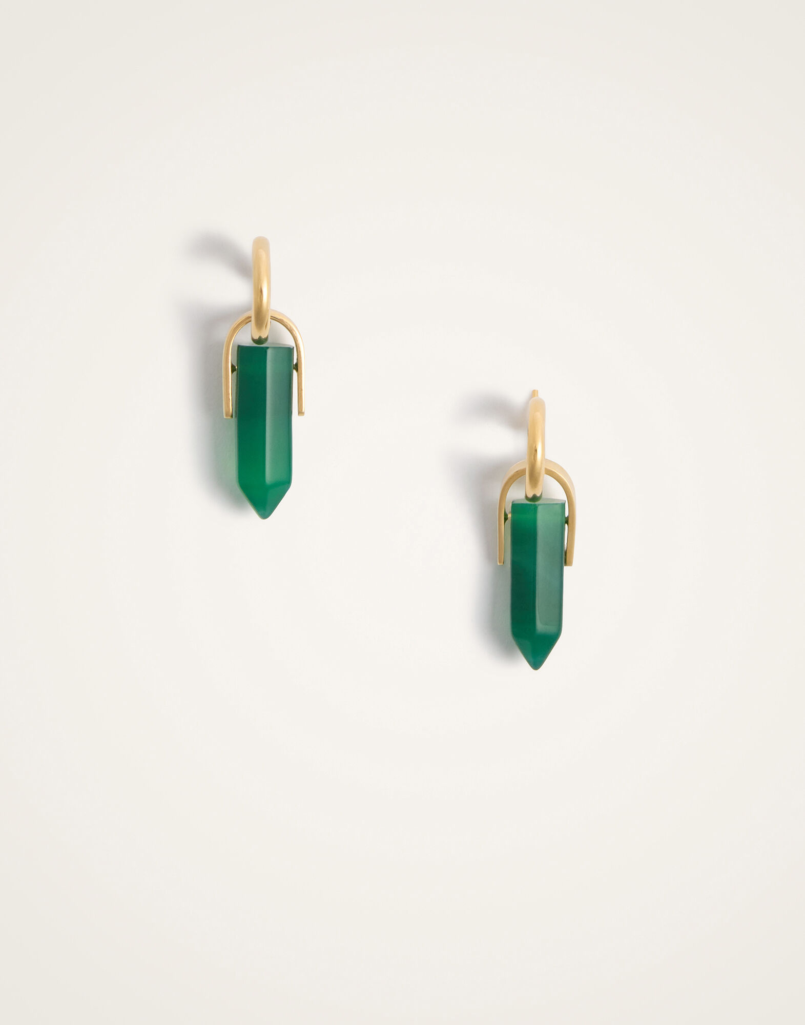 La DoubleJ Pillar Earrings 24K Gold Plate & Aventurine EAR0059BRA003AGA02YE05