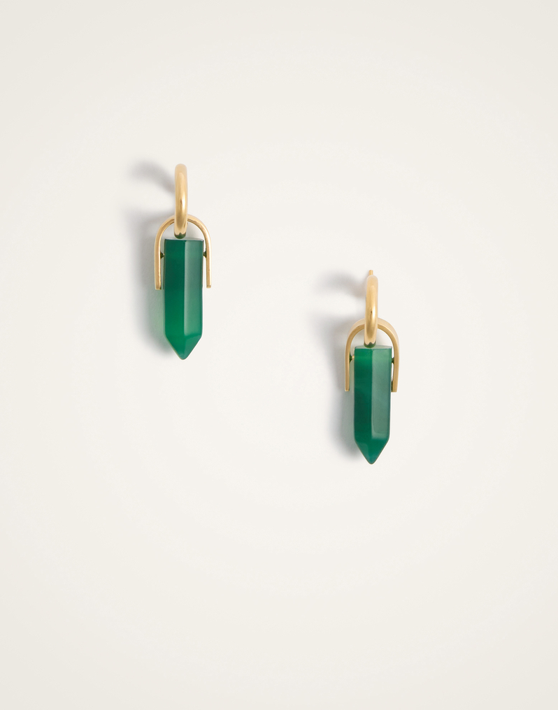 La DoubleJ Pillar Earrings La DoubleJ Pillar Earrings 24K Gold Plate & Aventurine EAR0059BRA003AGA02YE05
