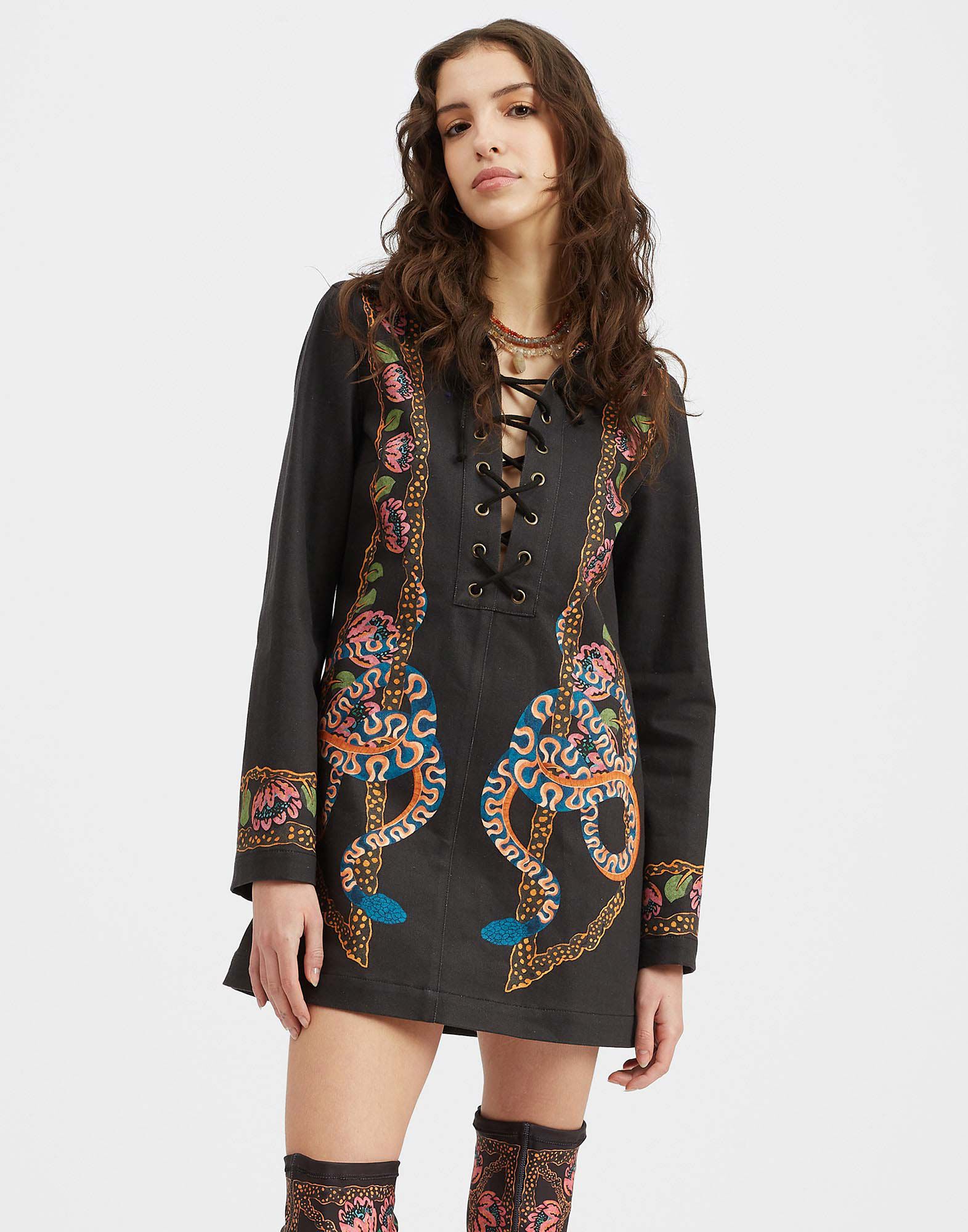 La DoubleJ Chiara Dress Eve Black DRE0688DEN001EEC01BL01