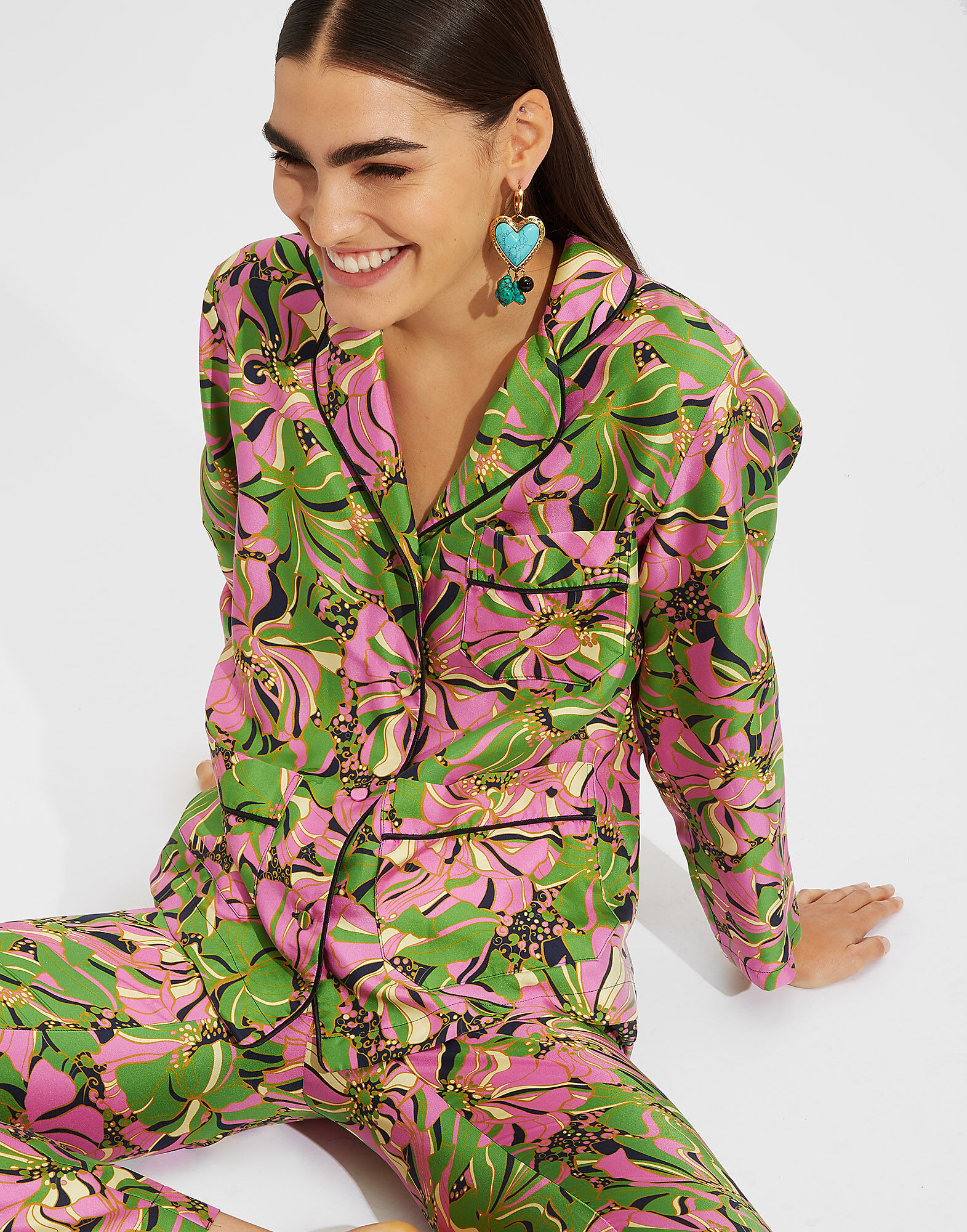 La DoubleJ Pajama Shirt Carnevale SHI0032SIL001CAR0001